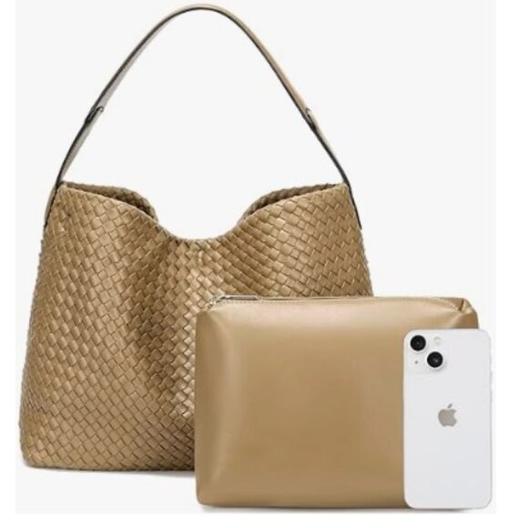 Woven Tote Bag Crossbody Shoulder Bag Large Hobo Handbag - Picture 3 of 8